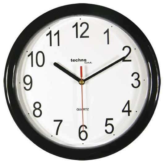 Wanduhr mit Quarzuhrwerk Kunststoff schwarz Wanduhr mit Quarzuhrwerk Kunststoff schwarz
