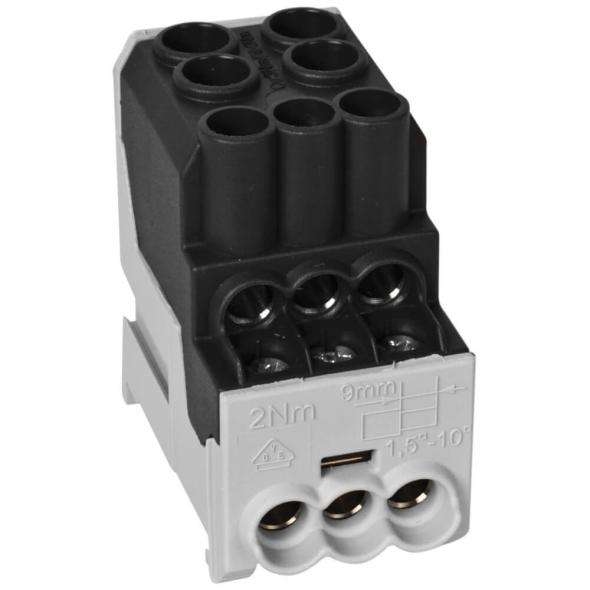 Unterverteiler-Abzweigklemme 1-polig 2 Eingänge 25 mm² und 6 Ausgänge 6 mm²