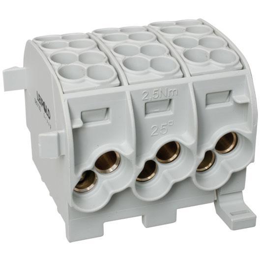 Hauptleitungsabzweigklemme HLAK 25 // 3-polig grau 25mm² Hauptleitungsabzweigklemme HLAK 25 // 3-polig grau 25mm²