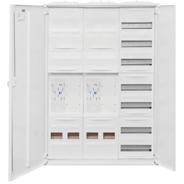 Zählerschrank, TAB/VDE,2x eHZ-Zählerplätze +2x eHZ-Reserveplätze, 1 x Verteilerfeld 7-reihig Zählerschrank, TAB/VDE,2x eHZ-Zählerplätze +2x eHZ-Reserveplätze, 1 x Verteilerfeld 7-reihig