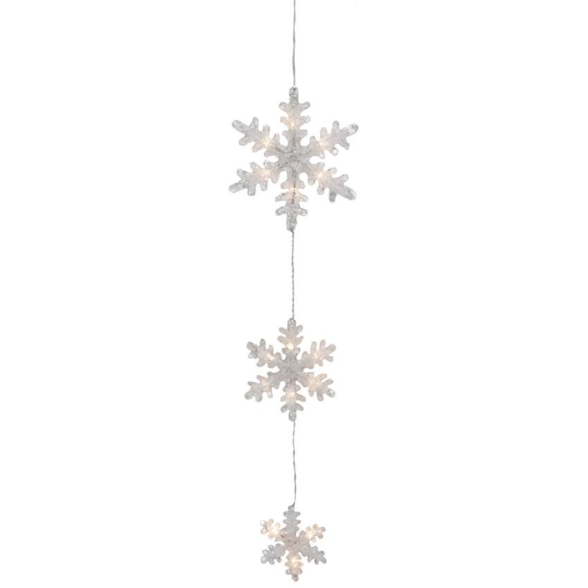 LED-Lichterstränge Schneeflocken 15 warmweiße LEDs LED-Lichterstränge Schneeflocken 15 warmweiße LEDs