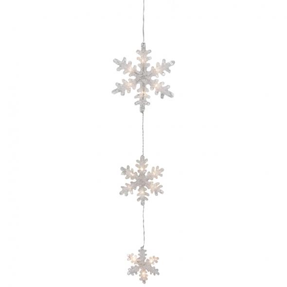 LED-Lichterstränge Schneeflocken 15 warmweiße LEDs LED-Lichterstränge Schneeflocken 15 warmweiße LEDs