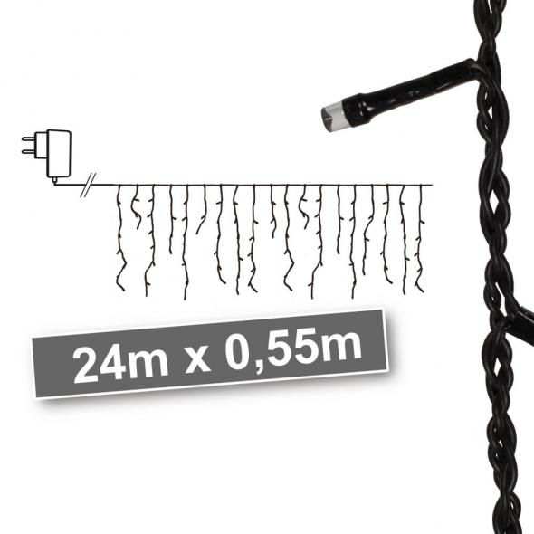 LED-Minilichtervorhänge 960 superwarmweiße LEDs 24 m x 0,55 m LED-Minilichtervorhänge 960 superwarmweiße LEDs 24 m x 0,55 m