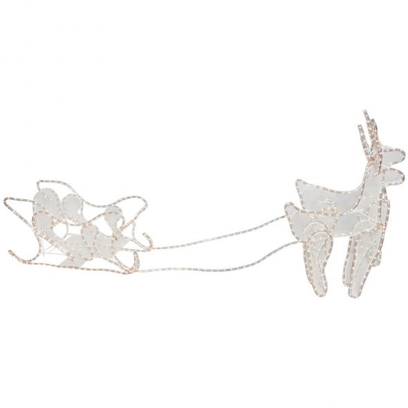 Lichtschlauchmotiv 2 Rentiere mit Schlitten warmweiß Lichtschlauchmotiv 2 Rentiere mit Schlitten warmweiß