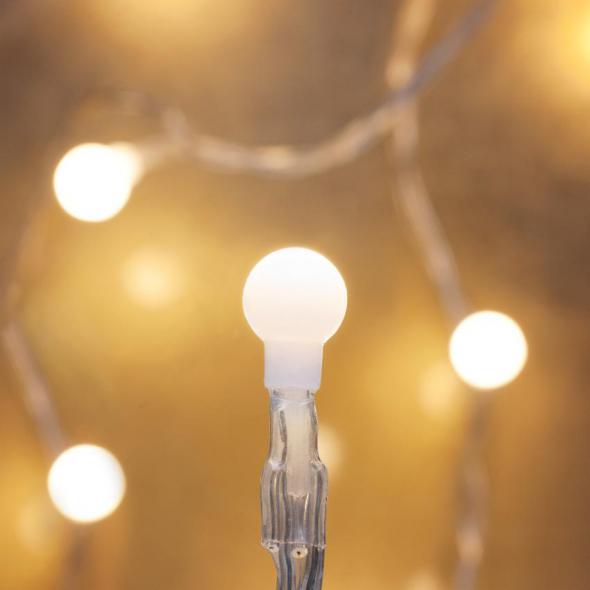 LED-Lichterkette weiße Kugeln 20 flammig LED-Lichterkette weiße Kugeln 20 flammig