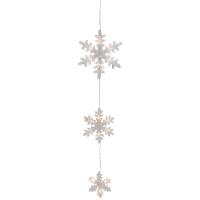 LED-Lichterstränge Schneeflocken 15 warmweiße LEDs