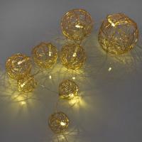 LED-Minilichterkette Drahtbälle Rosagold
