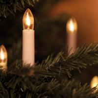 Weihnachtsbaumkette klar/elfenbein 20-flammig