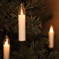 Weihnachtsbaumkette klar/elfenbein 30-flammig