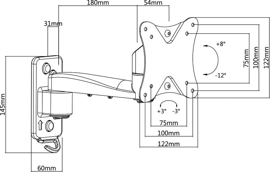 Wandhalterung,neig/schwenk WHS223