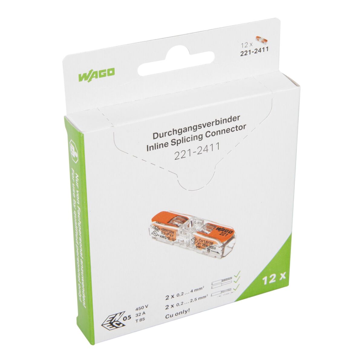Durchgangsverbinder +Hebel 221-2411/995-012