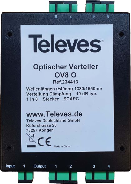 Optischer 8fach Verteiler OV8O Optischer 8fach Verteiler OV8O