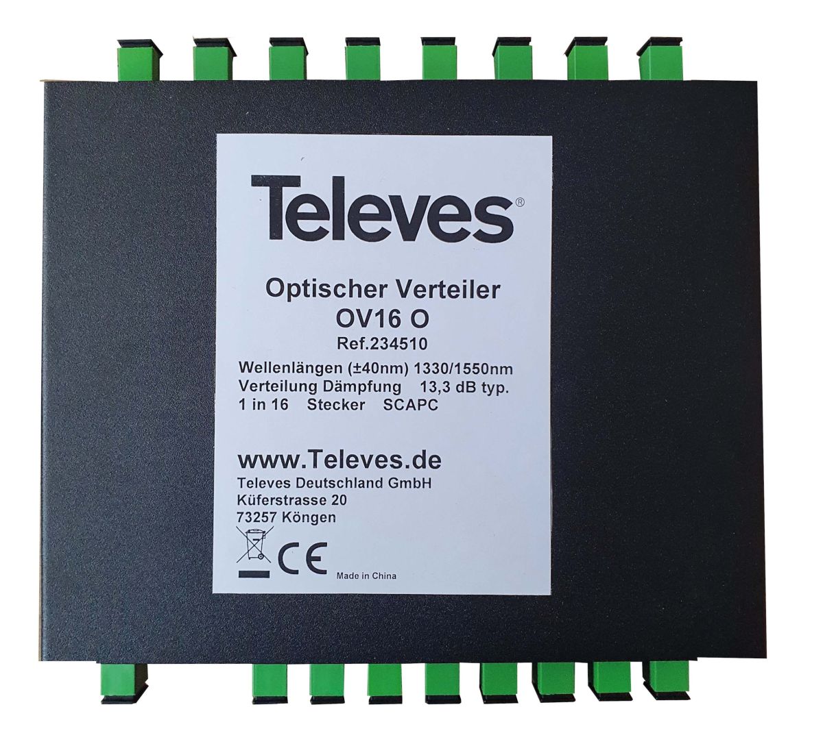 Optischer 16-f. Verteiler OV16 O