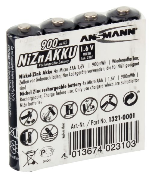 Akku NiZN 1,6V Micro AAA 135702 Akku NiZN 1,6V Micro AAA 135702