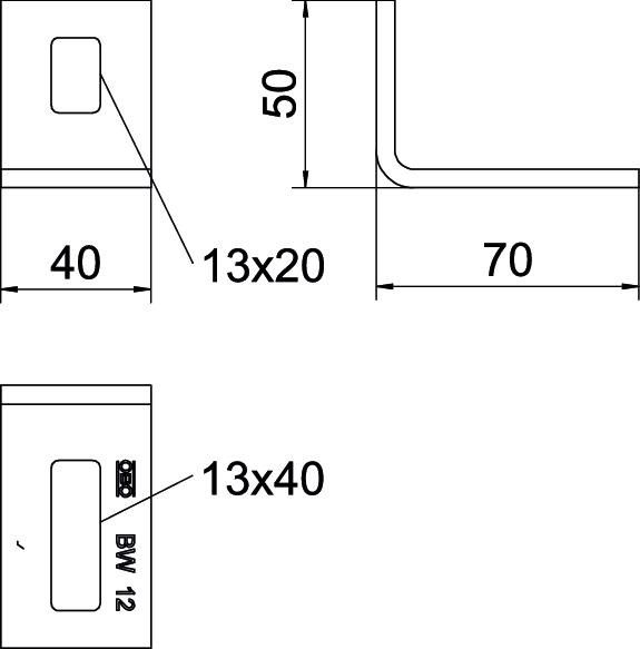 Befestigungswinkel BW 12 FT Befestigungswinkel BW 12 FT