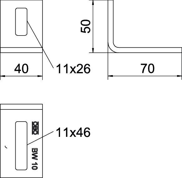 Befestigungswinkel BW 10 FT