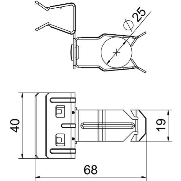 Trägerklammer SCHPO 10-15 D25