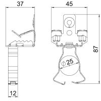 Trägerklammer SCVPC 7-13 D25