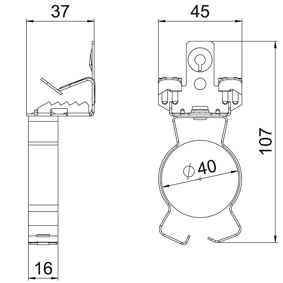 Trägerklammer SCVPC 7-13 D40