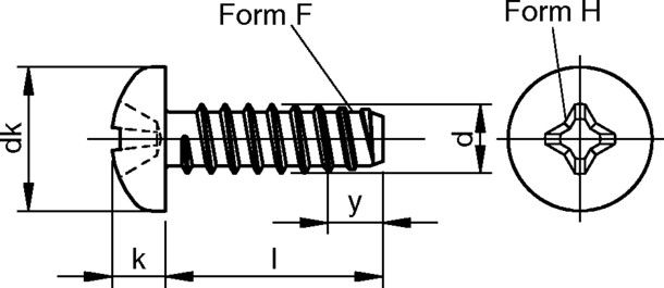 Linsen-Blechschraube-F-H 6042/001/01 2,9x6,5