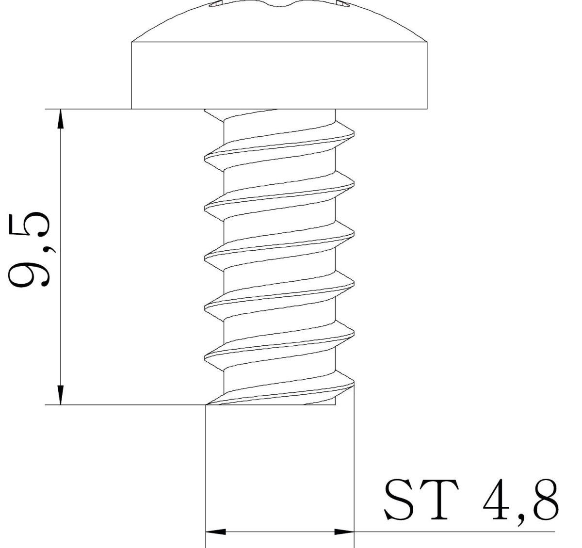Linsenkopf-Blechschraube SPHS 4,8x9,5 G
