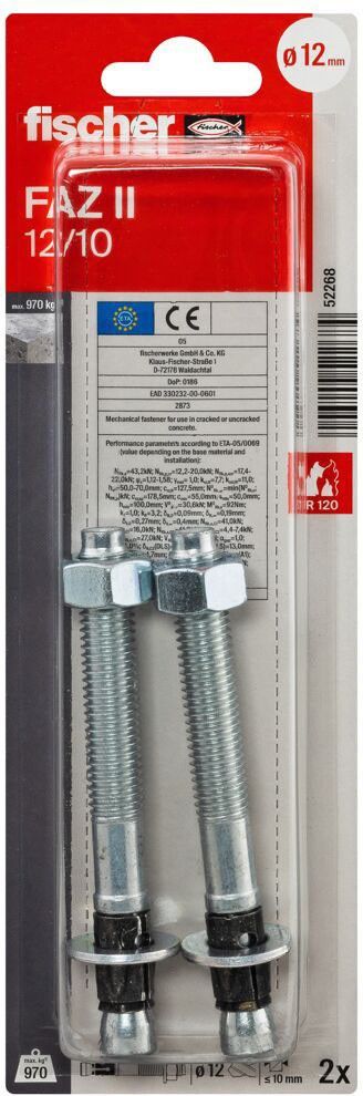 Bolzenanker FAZ II 12/10 K (VE2)