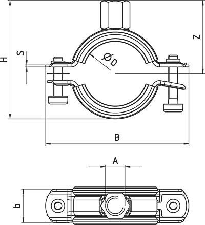 Universal Rohrschelle FRS-L 53-59