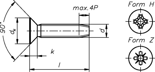 Gewindefurchende Schraube 6608/001/01 6x16