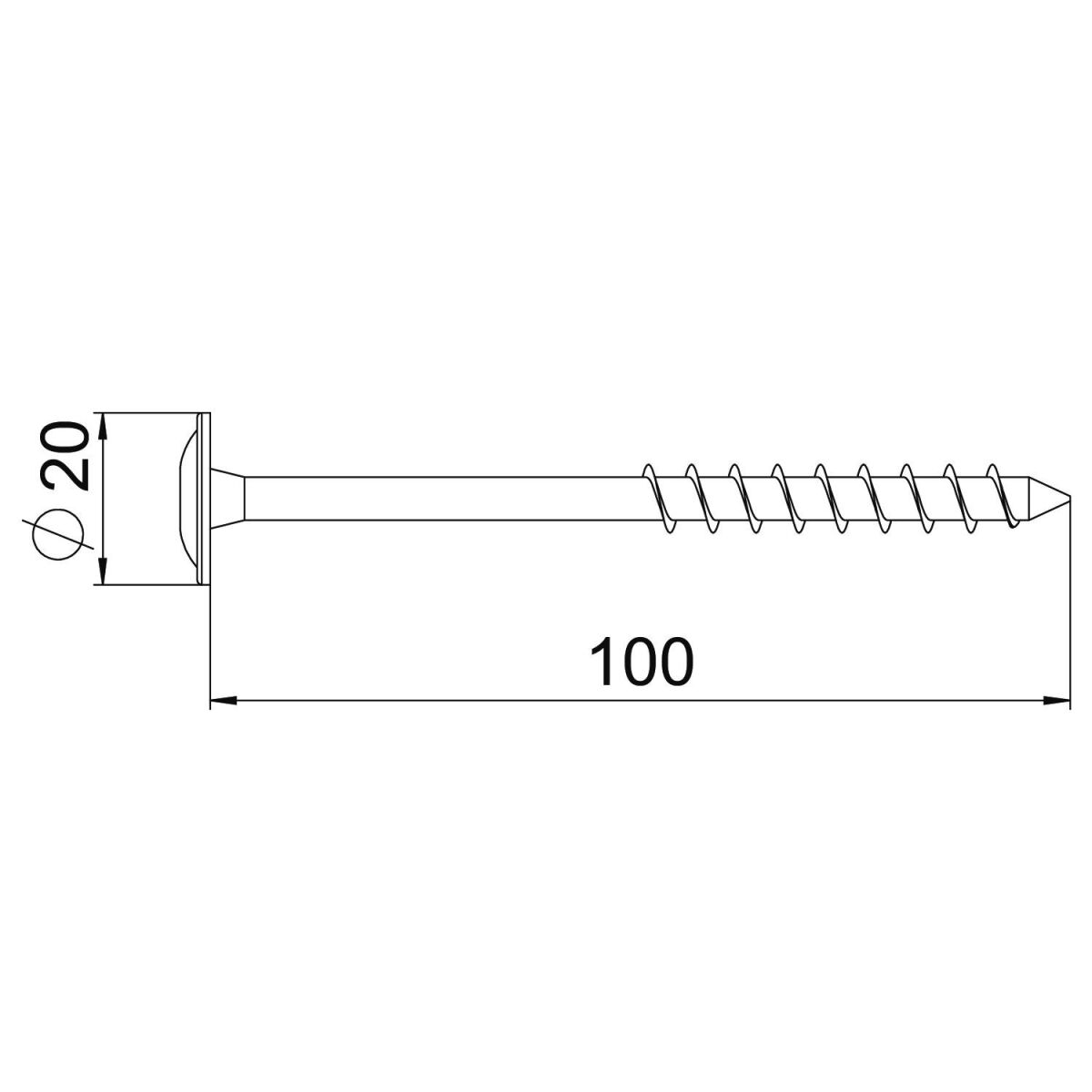 Tellerkopfschraube TKS 8x100 A2