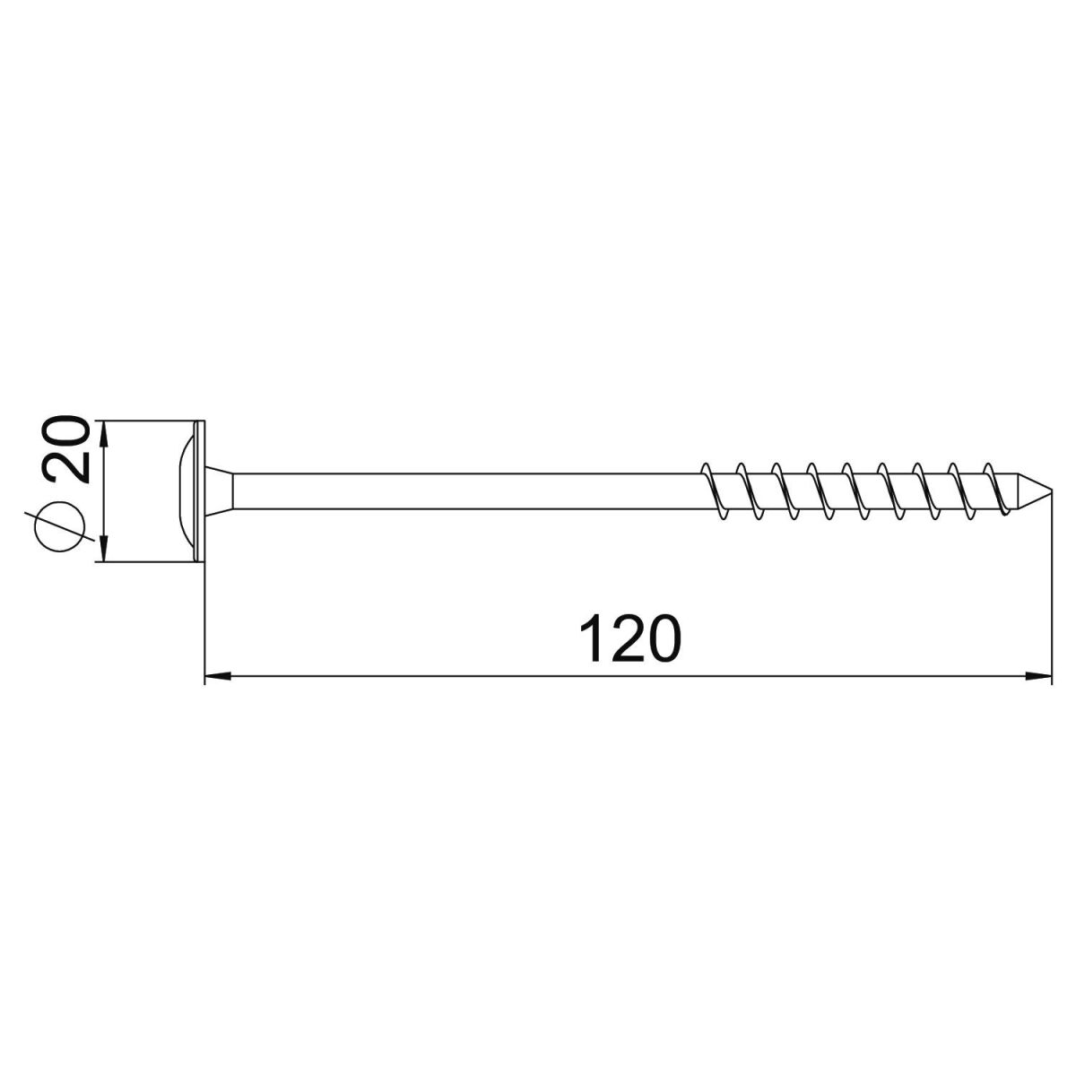 Tellerkopfschraube TKS 8x120 A2