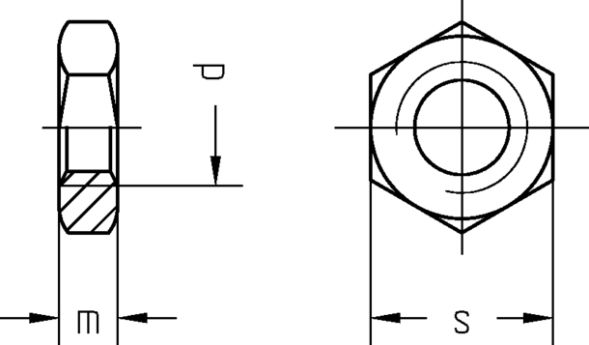 Sechskantmutter, niedrig 3329/000/01 16