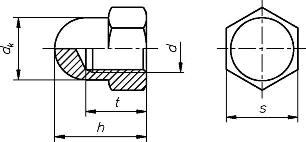 Hutmutter, hohe Form A4 3622/000/01 10