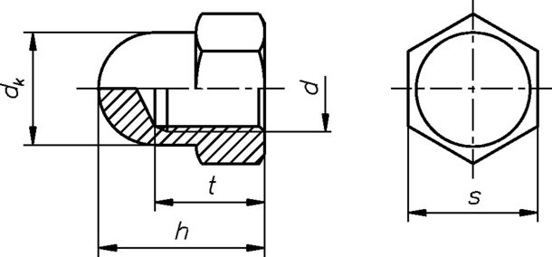 Hutmutter, hohe Form A4 3622/000/01 10