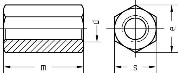 Sechskantmutter 3 d hoch 0722/000/01 8