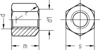 Sechskantmutter 1,5 d hoch 0719/000/01 24