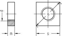 Vierkantmutter, niedrig 0614/001/01 5