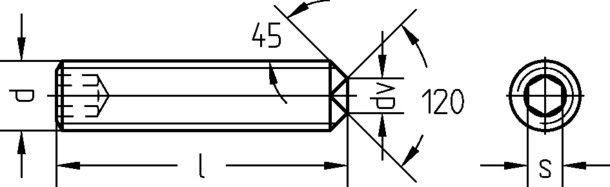 Gewindestift, Innen-6-Kant 1601/002/01 4x4