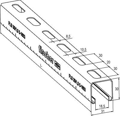 Montageschiene FLS 30/1.0 - 2m