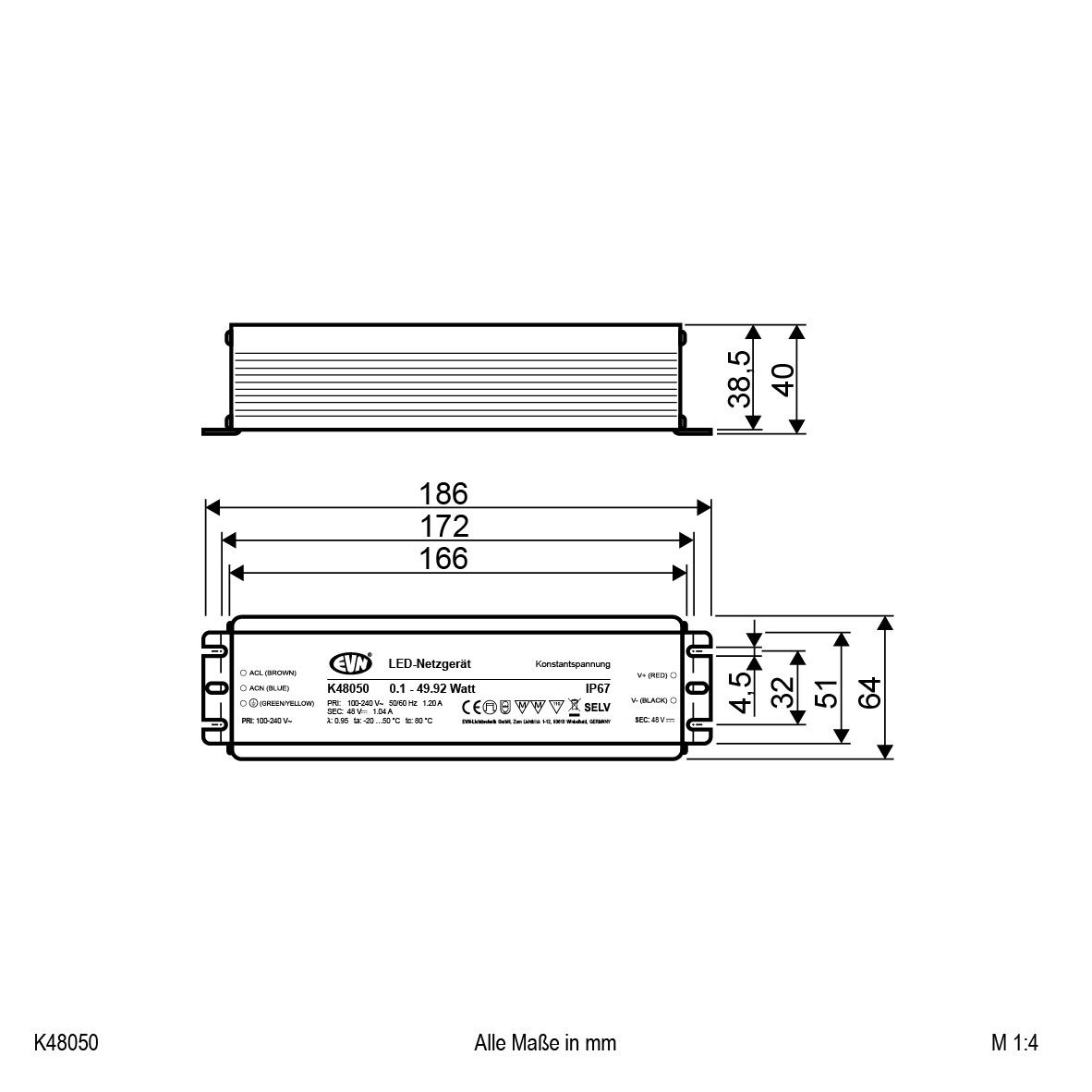 48V/DC LED-Netzgerät K48050