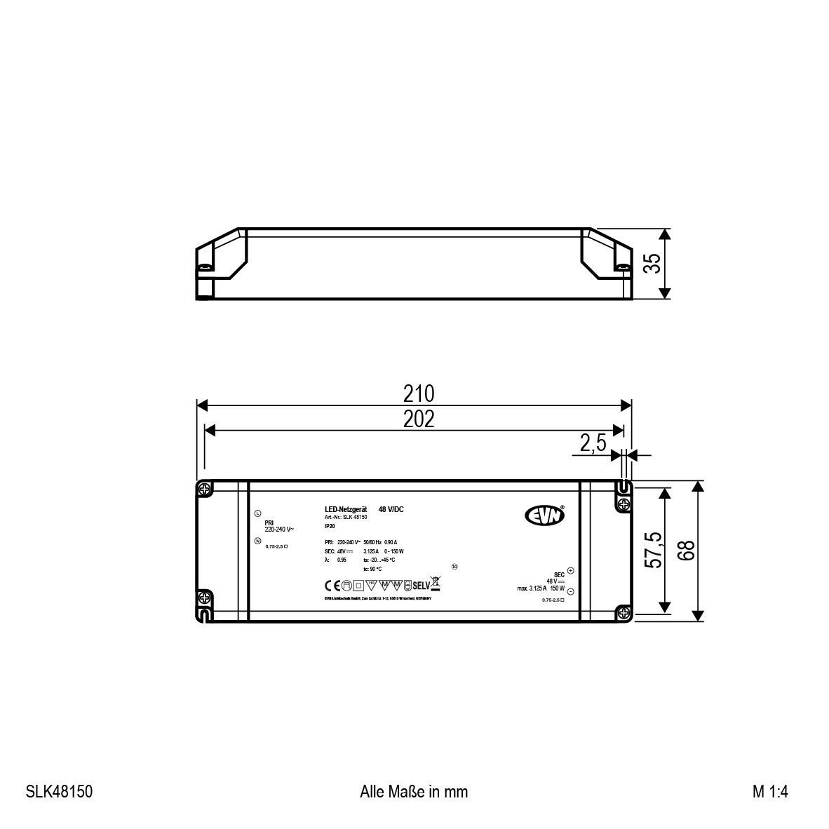 48V/DC LED-Netzgerät SLK48150