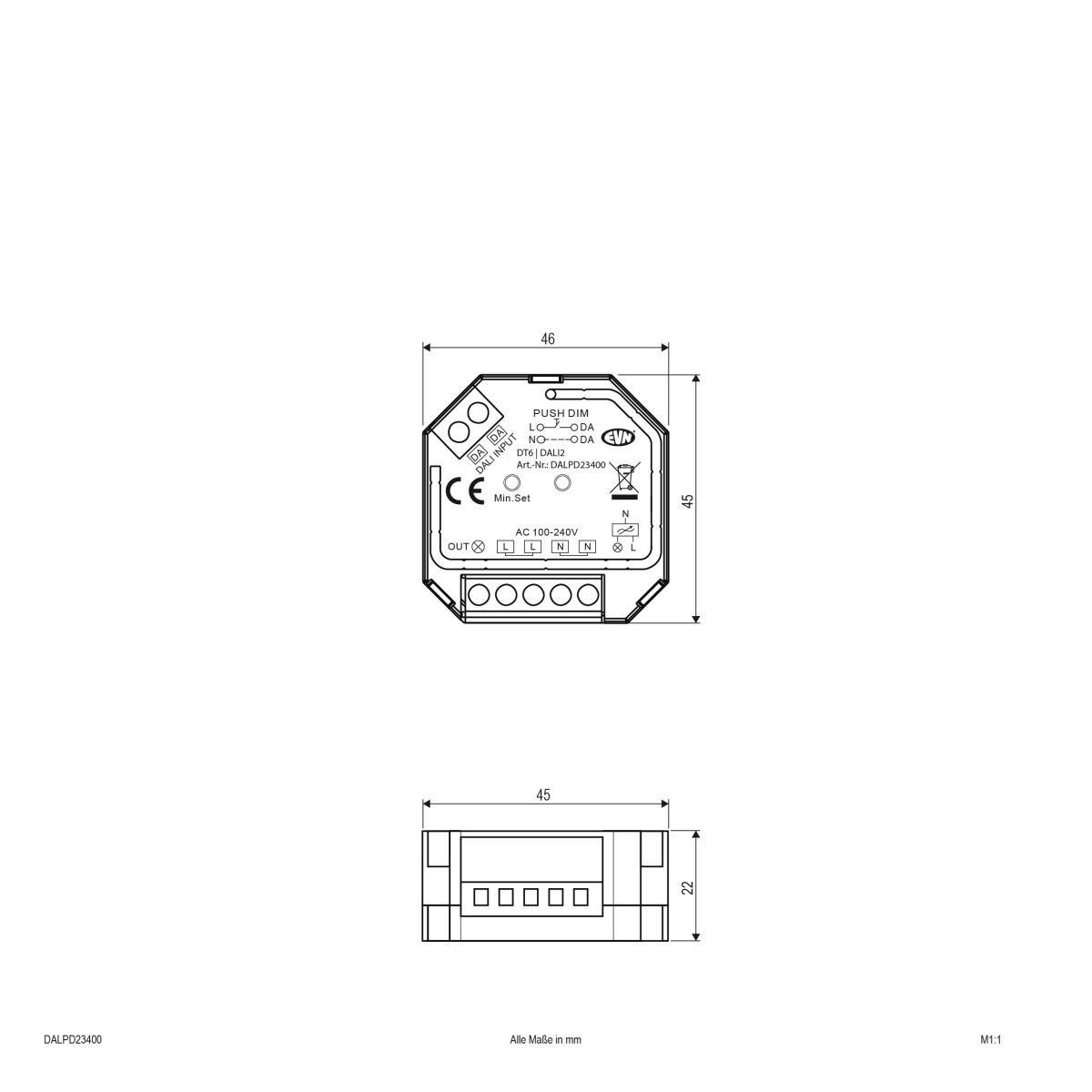 DALI Dimmer 100-240V DALPD23400