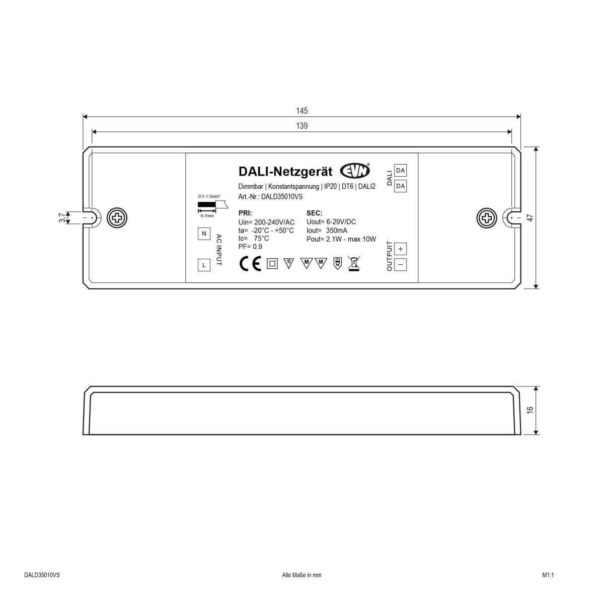 DALI Dimmer-Empfänger DALD35010VS