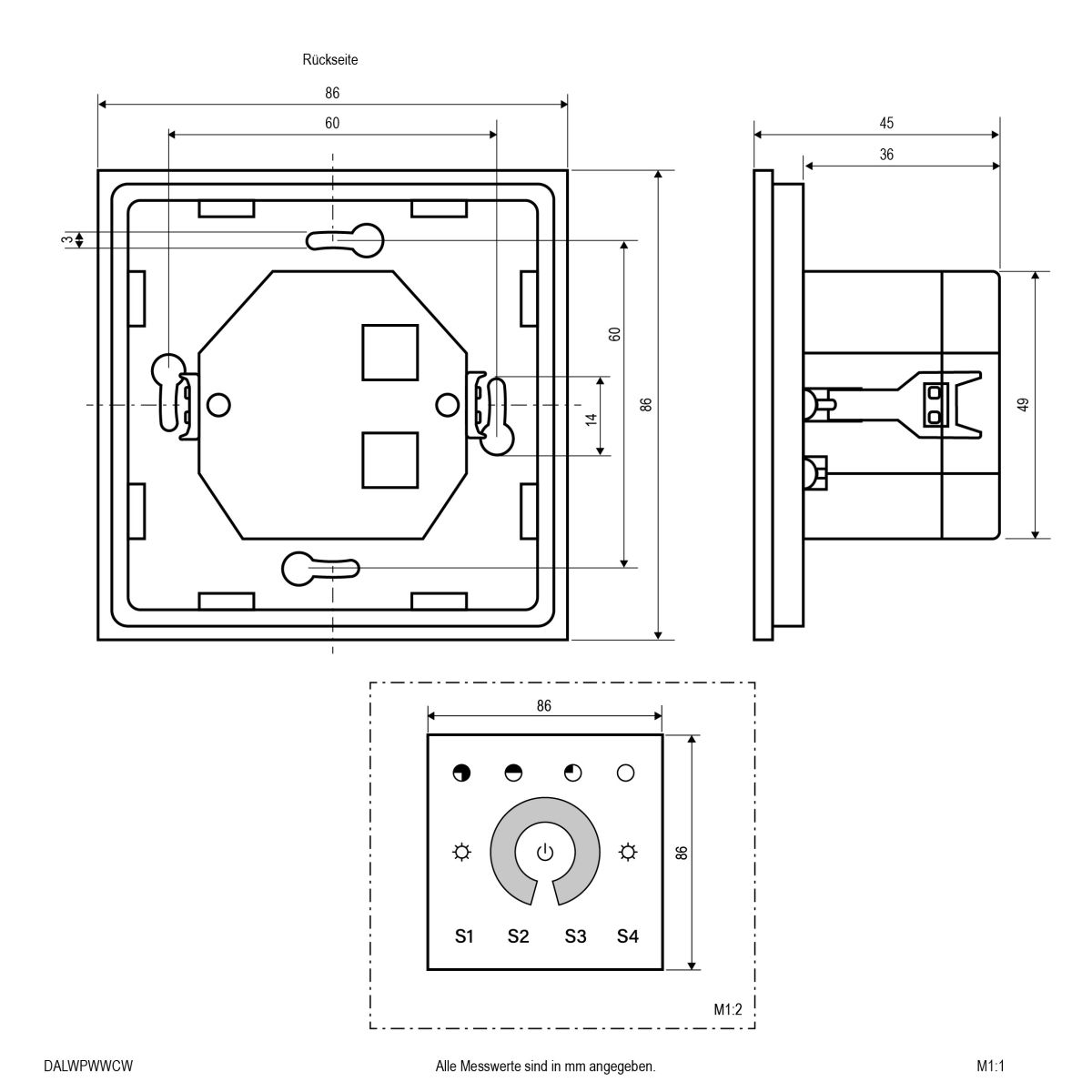 DALI-Wandpanel DALWPWWCW