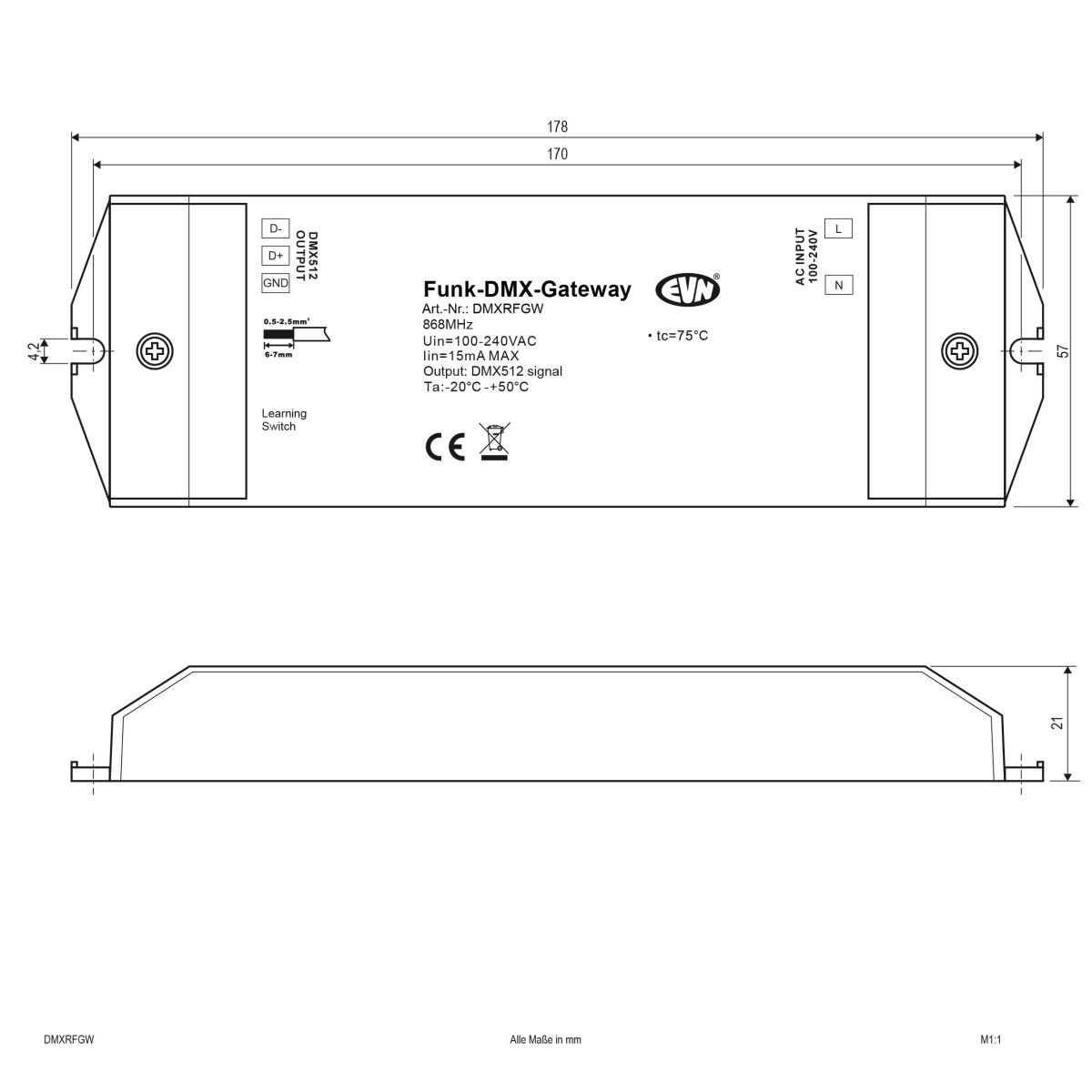 DMX Funk-Contr.-Empfänger DMXRFGW