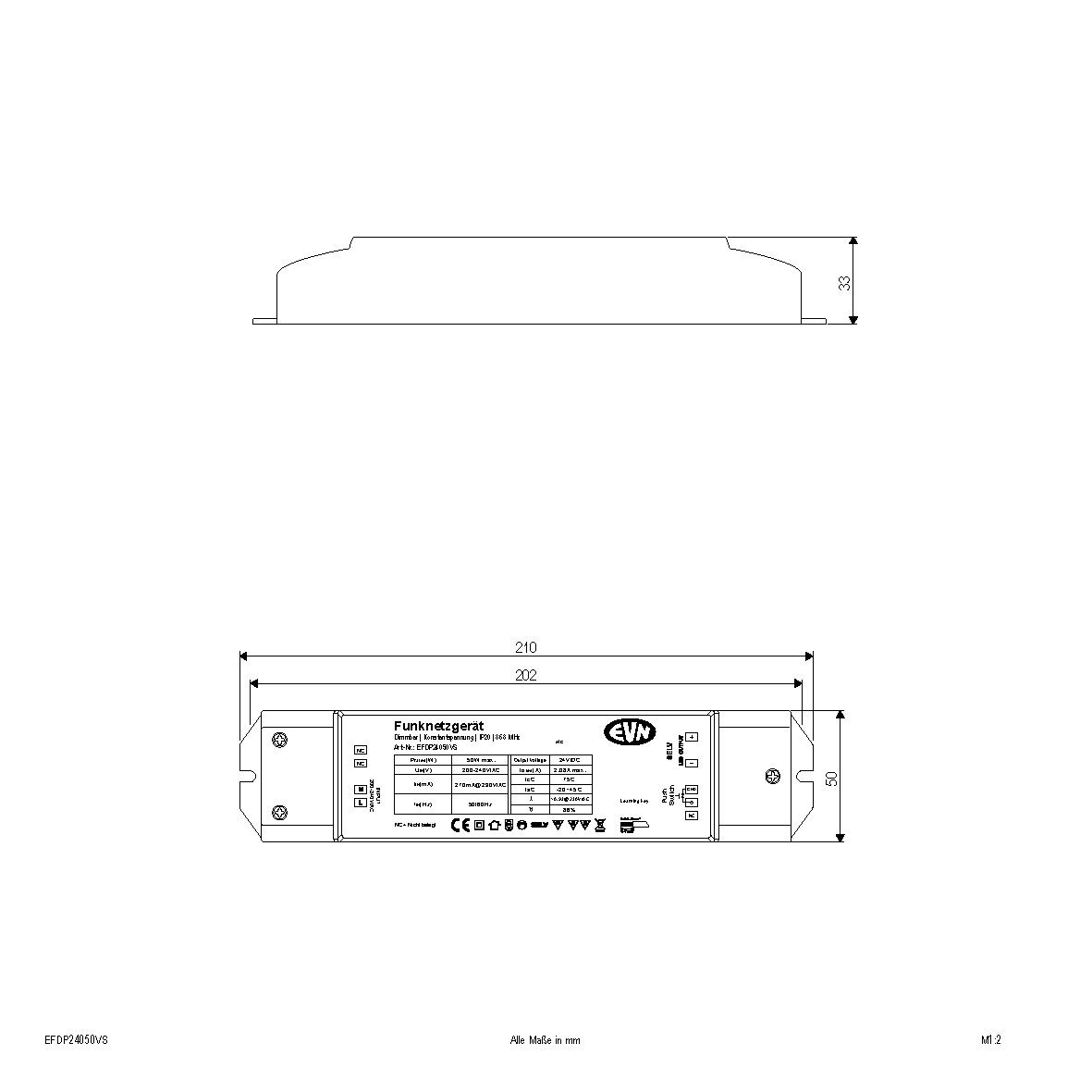 Funk Dimmer-Empfänger EFDP24050VS