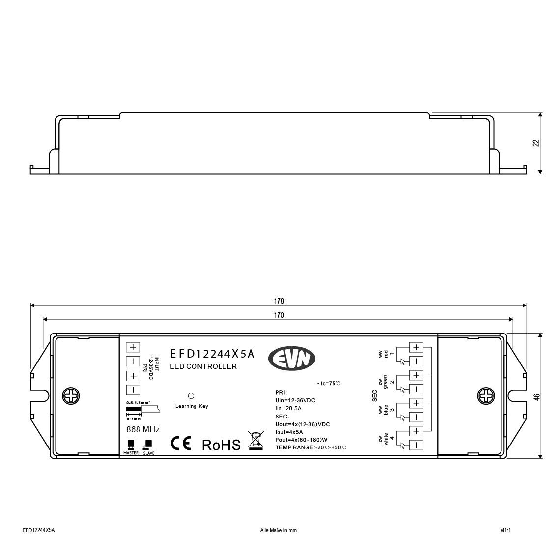 LED-Funk-Steuerung EFD12244X5A