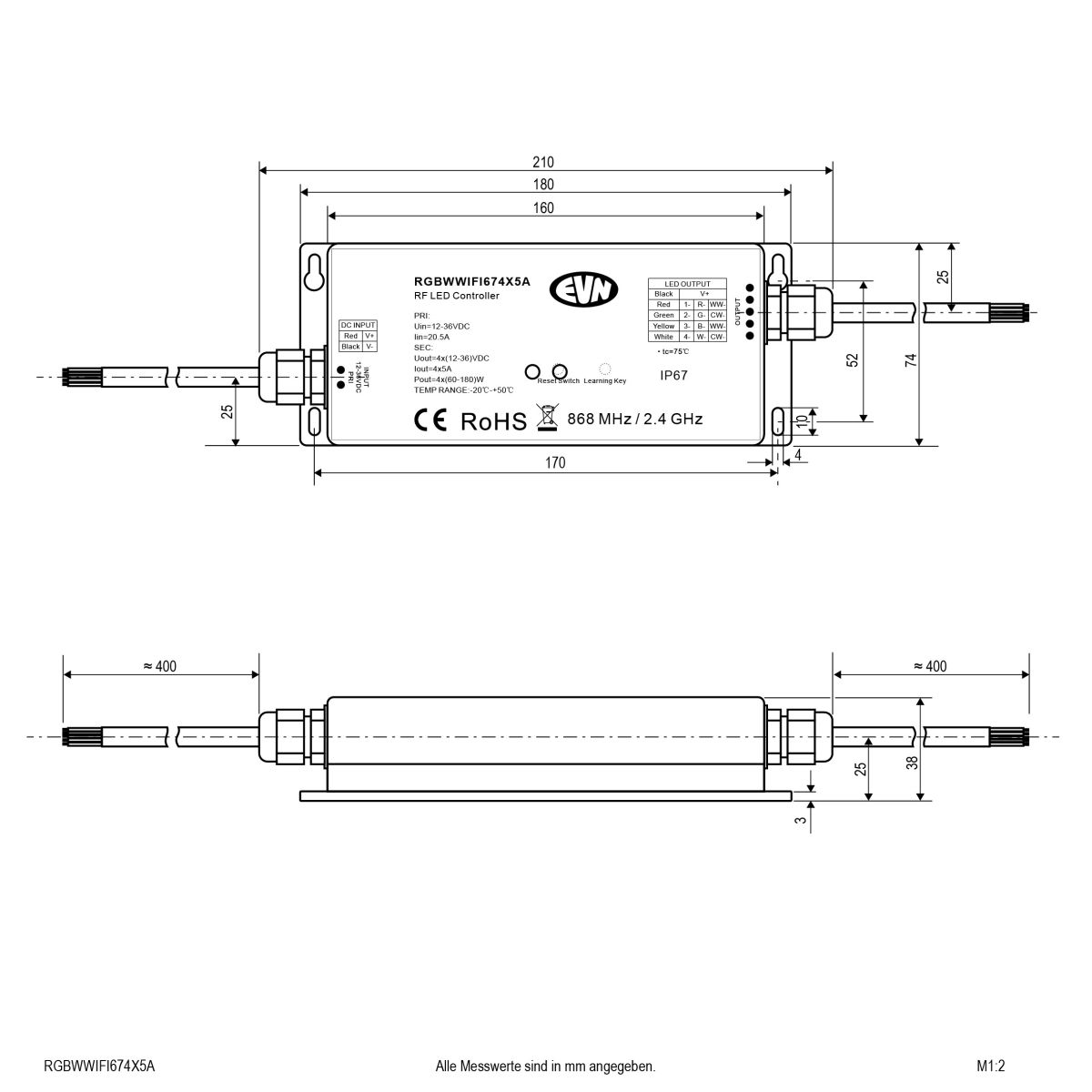 WiFi-Steuerung RGBWWIFI674X5A