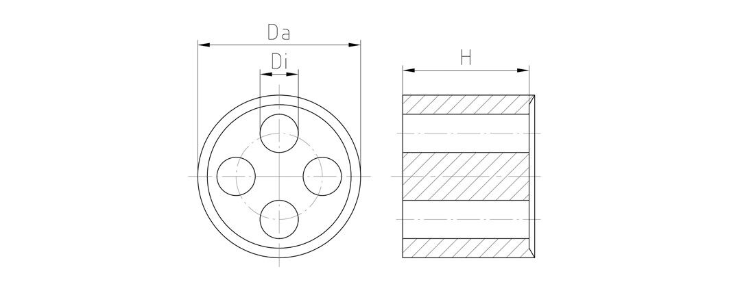 Dichtringe-Bohrung WJ-D 9/4X2