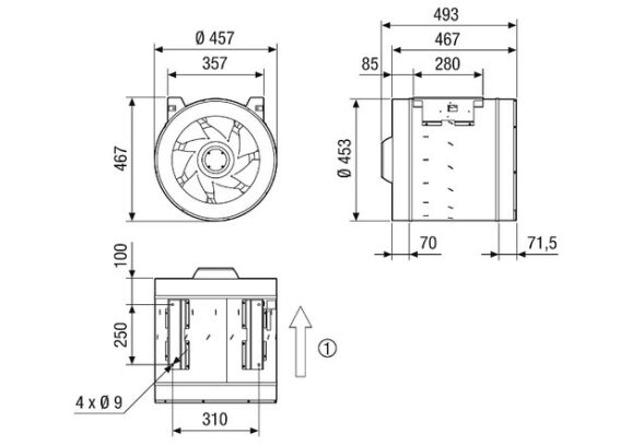 Diagonal-Ventilator EDR 45-2 Diagonal-Ventilator EDR 45-2