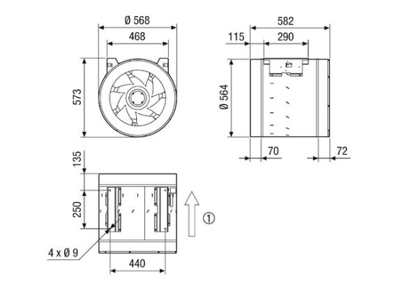 Diagonal-Ventilator EDR 56-2 Diagonal-Ventilator EDR 56-2